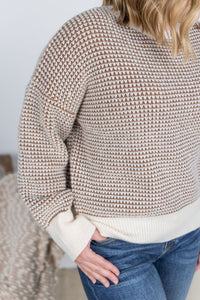 Charlotte Sweater in Mocha and Cream