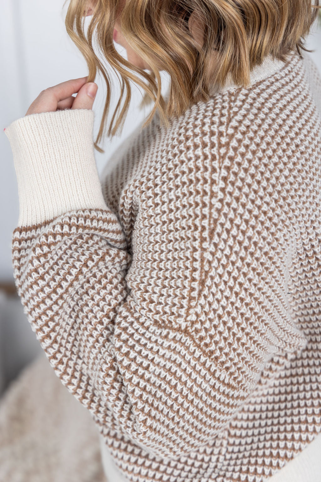Charlotte Sweater in Mocha and Cream