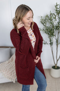 Madison Cozy Cardigan in Burgundy