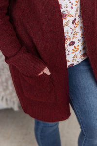 Madison Cozy Cardigan in Burgundy