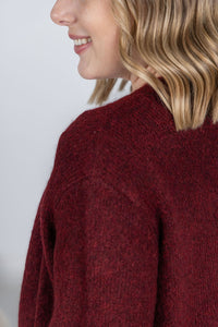 Madison Cozy Cardigan in Burgundy