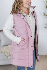 Harlow Long Vest in Blush