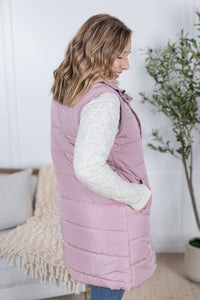 Harlow Long Vest in Blush