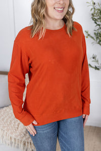 Corrine Ribbed Pullover Top in Pumpkin