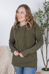 Kacey Ribbed Hoodie in Olive