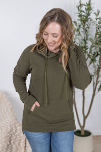 Kacey Ribbed Hoodie in Olive