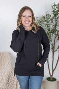 Kacey Ribbed Hoodie in Black