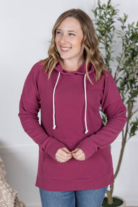 Kacey Ribbed Hoodie in Mulberry
