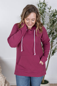 Kacey Ribbed Hoodie in Mulberry