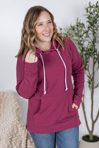 Kacey Ribbed Hoodie in Mulberry