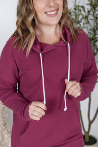 Kacey Ribbed Hoodie in Mulberry