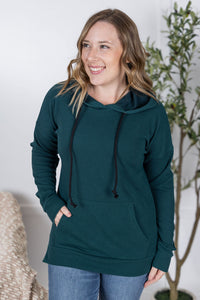 Kacey Ribbed Hoodie in Deep Teal