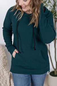 Kacey Ribbed Hoodie in Deep Teal