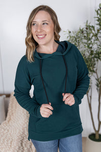 Kacey Ribbed Hoodie in Deep Teal