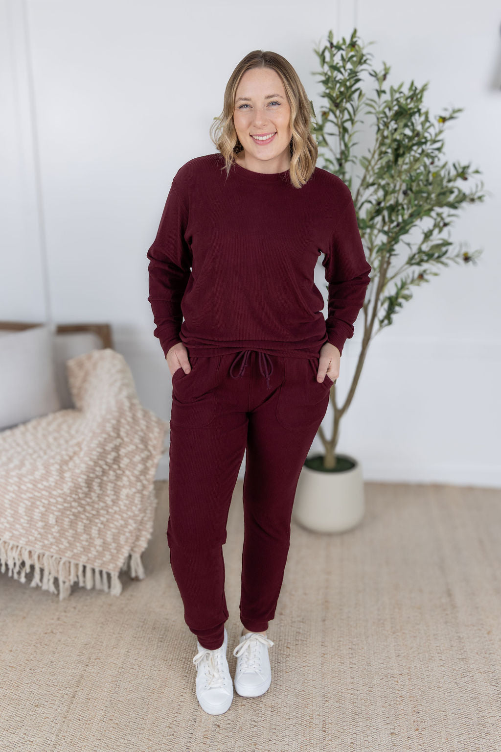 Corrine Joggers in Burgundy