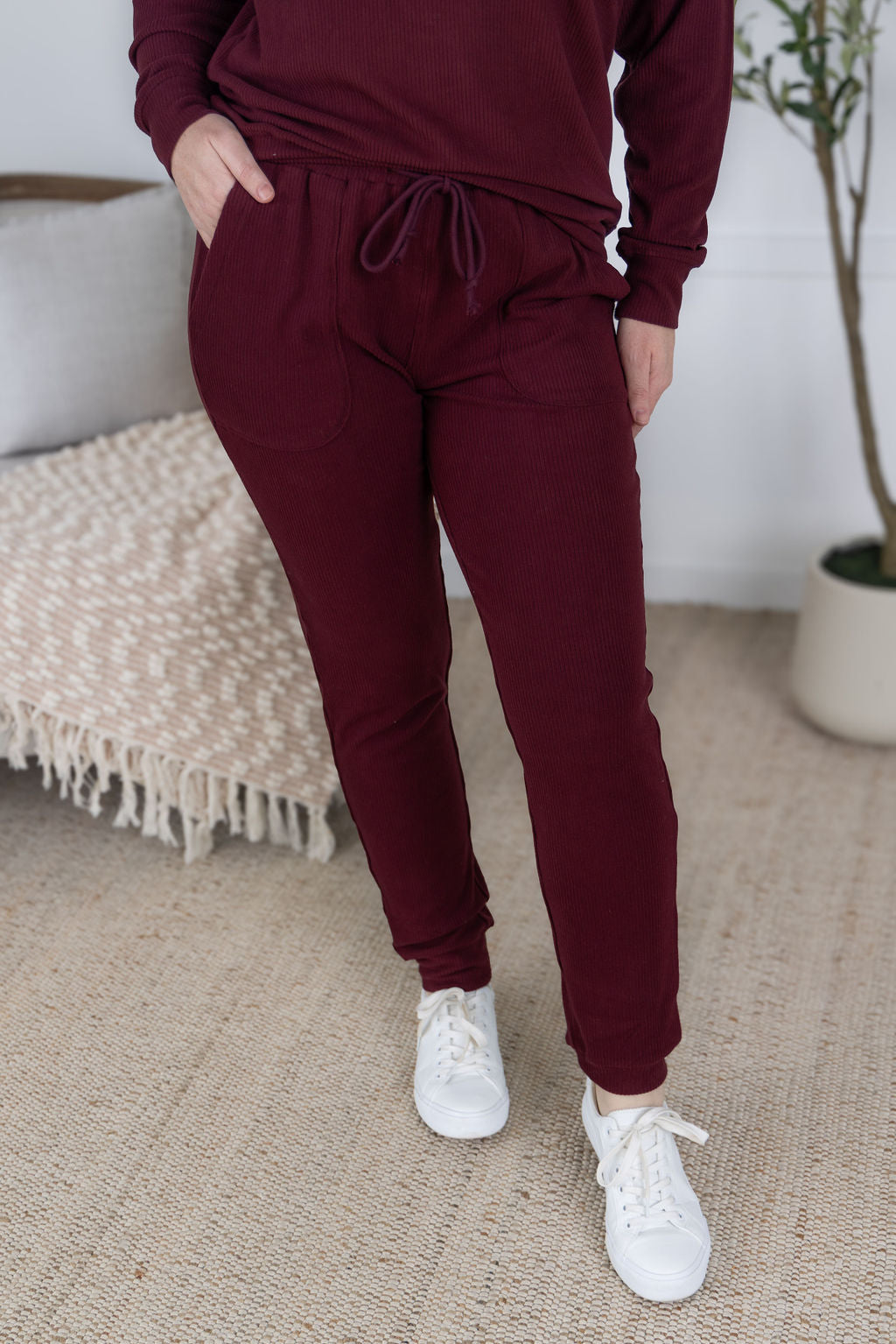 Corrine Joggers in Burgundy