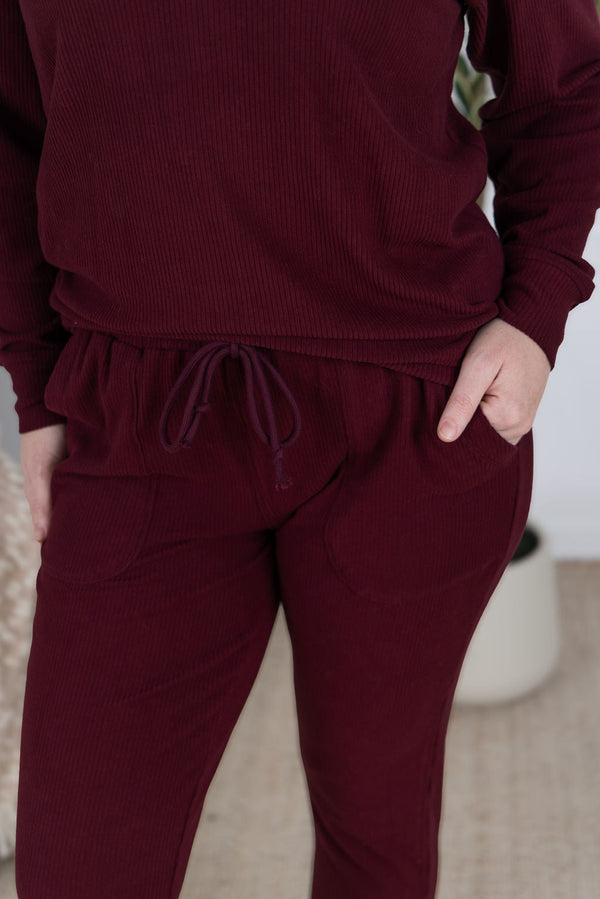 Corrine Joggers in Burgundy