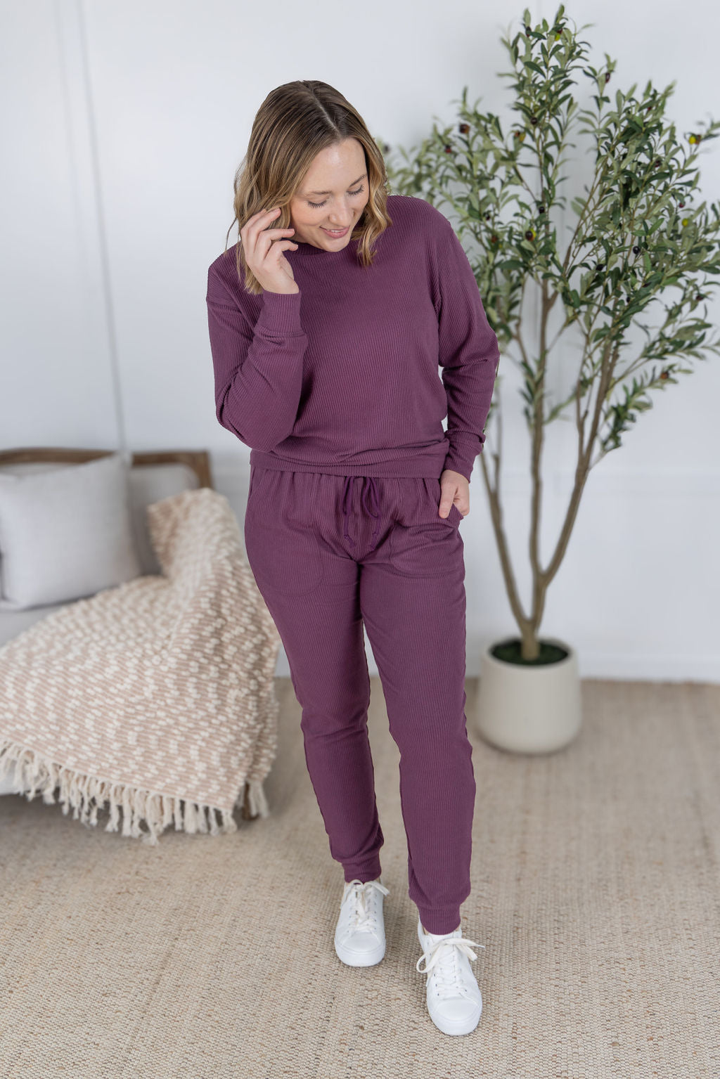 Corrine Joggers in Plum