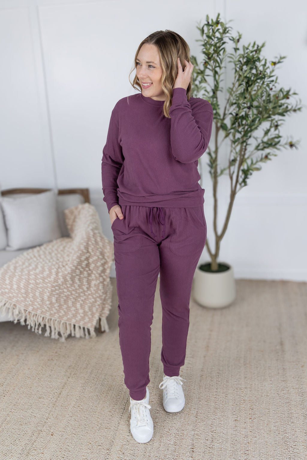 Corrine Joggers in Plum