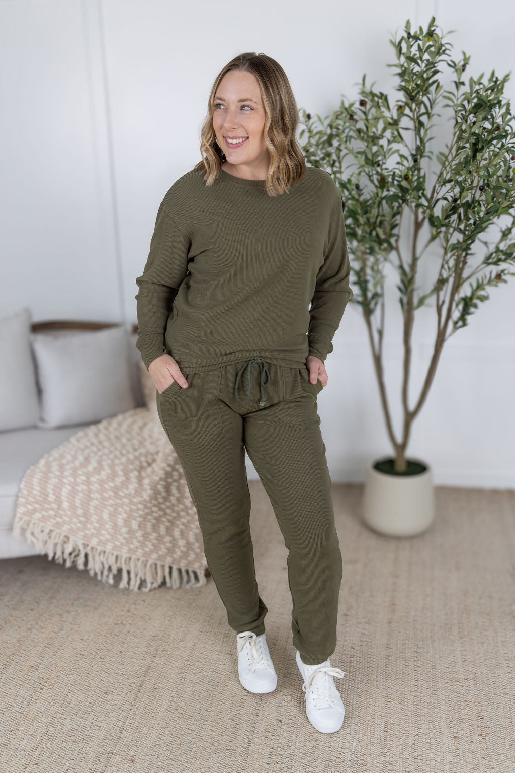 Corrine Joggers in Olive