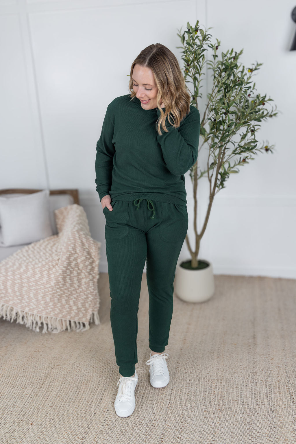 Corrine Joggers in Hunter Green