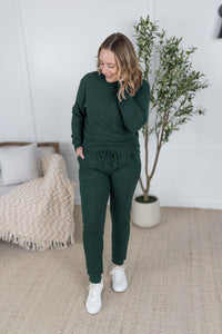 Corrine Joggers in Hunter Green