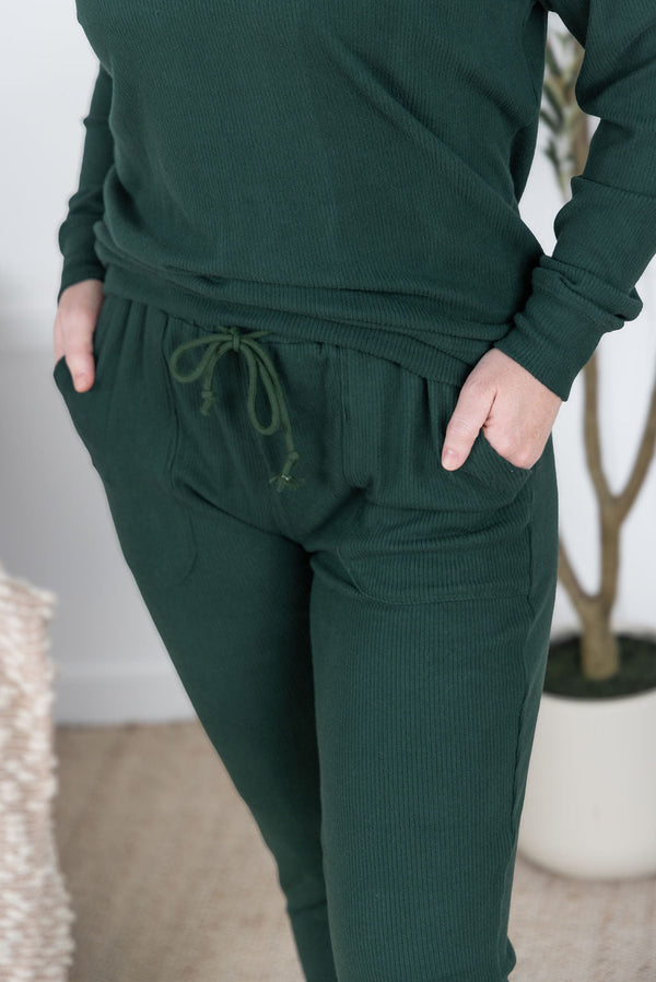 Corrine Joggers in Hunter Green