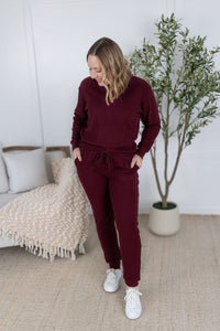 Corrine Joggers in Burgundy