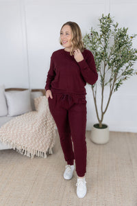 Corrine Joggers in Burgundy