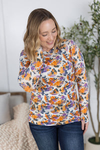 Blair Long Sleeve Top in Autumn Purple Abstract