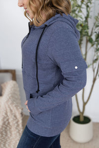 Pixie Pocket Halfzip Hoodie in Heathered Navy