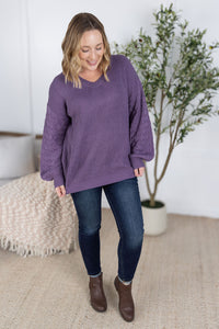 Talina Textured Sweater in Purple