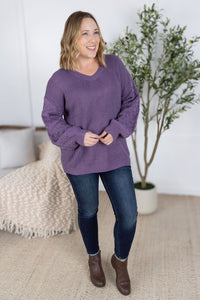Talina Textured Sweater in Purple
