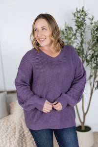 Talina Textured Sweater in Purple