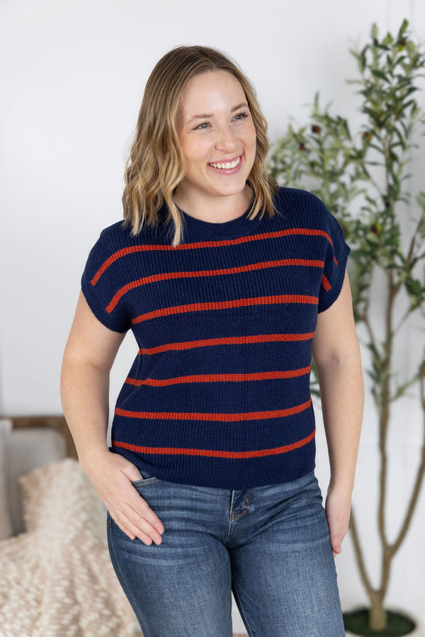 Striped Sweater Top in Navy