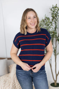 Striped Sweater Top in Navy