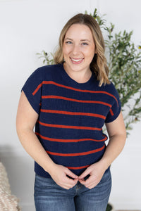 Striped Sweater Top in Navy