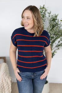 Striped Sweater Top in Navy