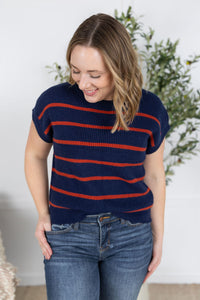 Striped Sweater Top in Navy