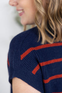 Striped Sweater Top in Navy