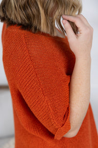 Annie Open Knit Top in Pumpkin
