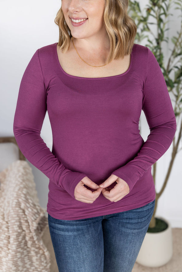 Alyssa Long Sleeve Top in Mulberry