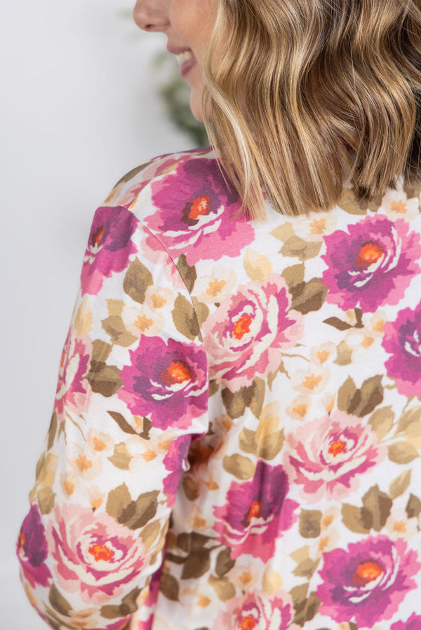 Classic Cardigan in Autumn Blossom