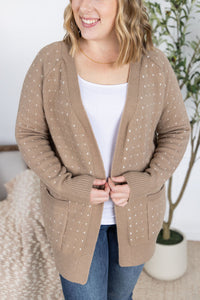 Dalilah Dot Cardigan in Tan