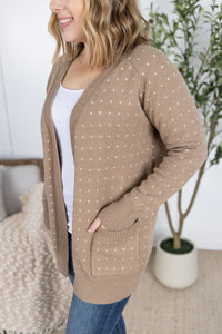Dalilah Dot Cardigan in Tan