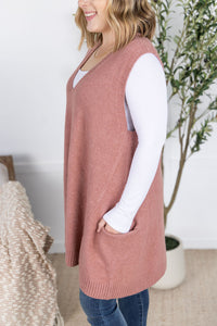 Tunic Sweater Vest in Rose