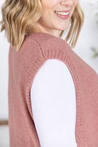 Tunic Sweater Vest in Rose