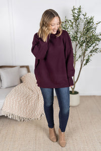 Aurora Cozy Sweater in Burgundy