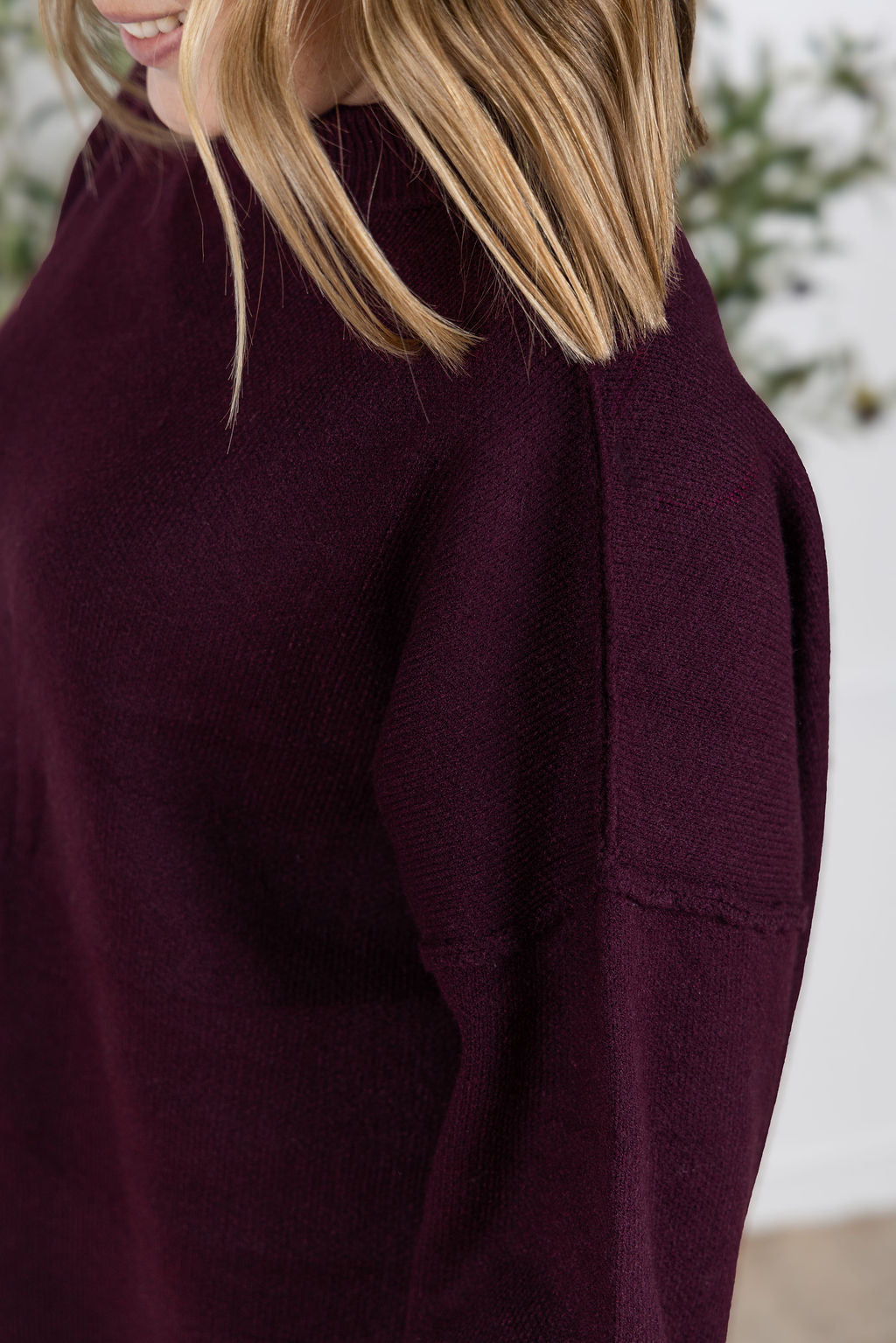 Aurora Cozy Sweater in Burgundy