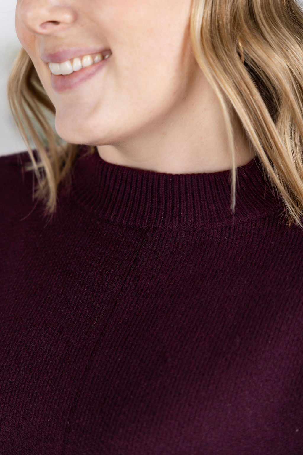 Aurora Cozy Sweater in Burgundy